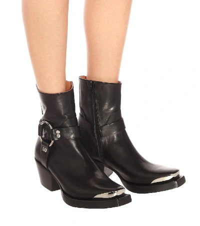 Shop Vetements Leather Ankle Boots In Black