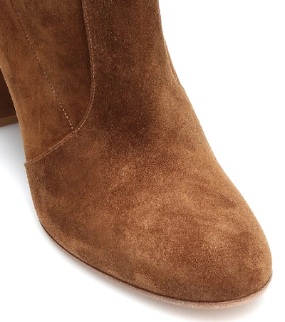 Shop Gianvito Rossi Slouch 85 Suede Knee-high Boots In Brown