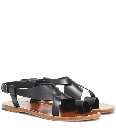 Shop Bottega Veneta Leather Sandals In Black