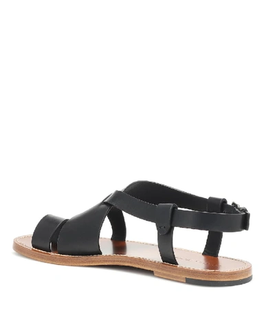 Shop Bottega Veneta Leather Sandals In Black