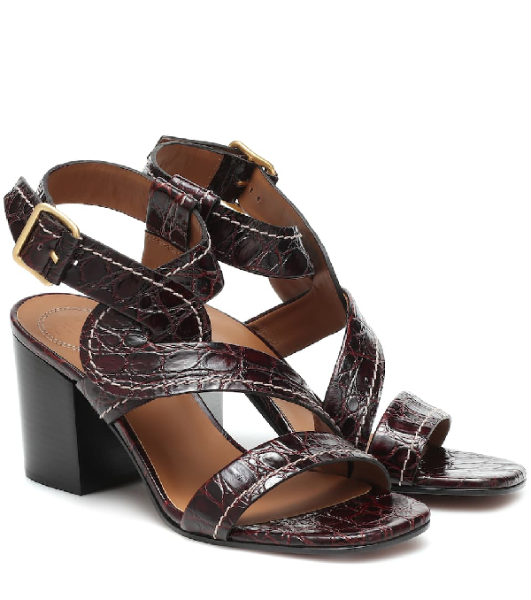 chloe croc sandals