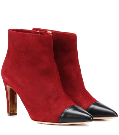 Shop Rupert Sanderson Warrior Suede Ankle Boots In Red