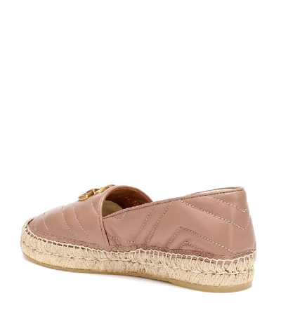 Shop Gucci Double G Leather Espadrilles In Pink