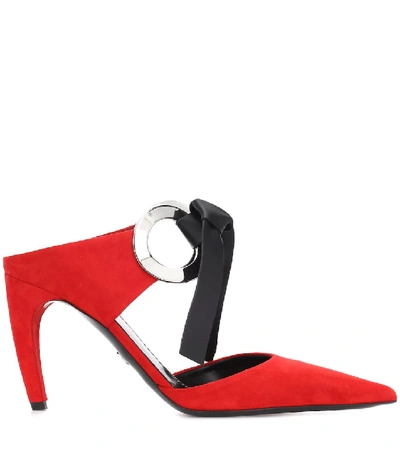 Shop Proenza Schouler Suede Mules In Red