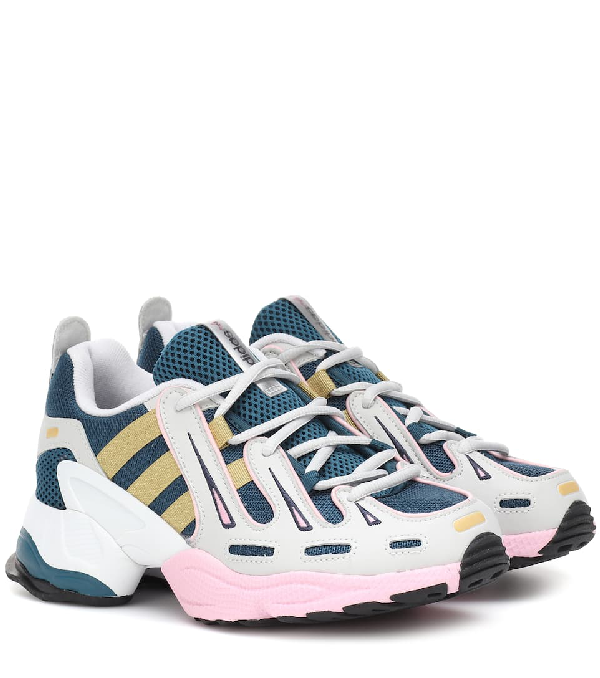 adidas originals eqt gazelle sneakers in navy and pink