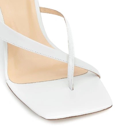 Shop By Far Theresa Leather Wedge Sandals In White