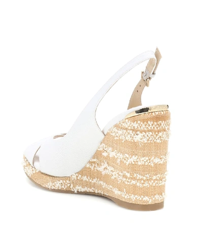 Shop Jimmy Choo Amely 105 Platform Wedge Sandals In White