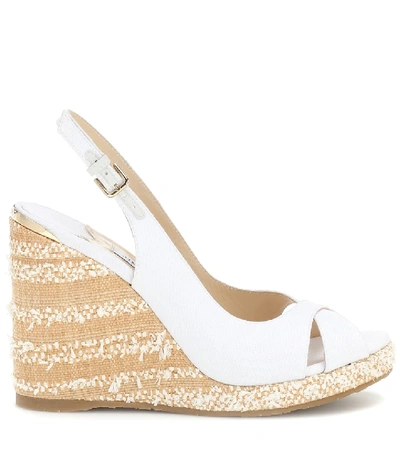 Shop Jimmy Choo Amely 105 Platform Wedge Sandals In White