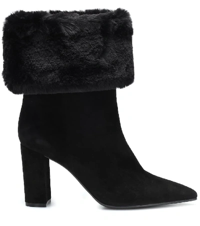 Shop Gianvito Rossi Joanne Suede Ankle Boots In Black