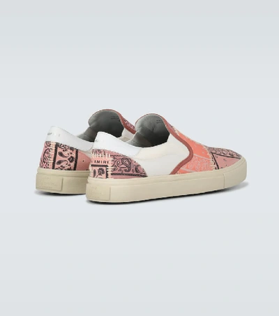 Shop Amiri Bandana Reconstructed Slip-on Shoes In Pink