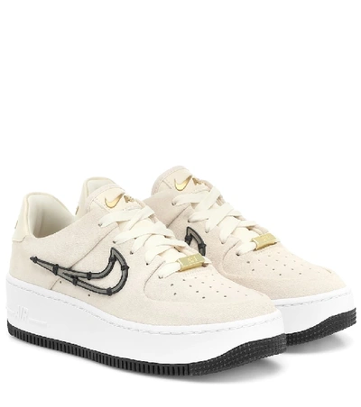 Shop Nike Air Force 1 Sage Suede Sneakers In Beige