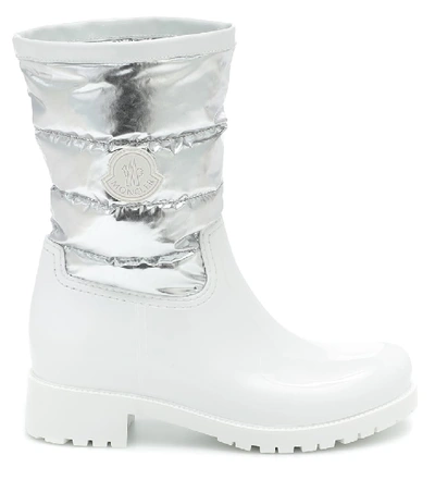 Shop Moncler Gisele Rubber Boots In Silver