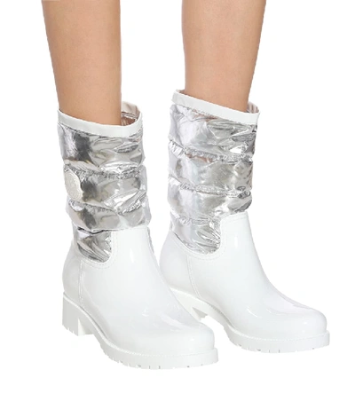 Shop Moncler Gisele Rubber Boots In Silver