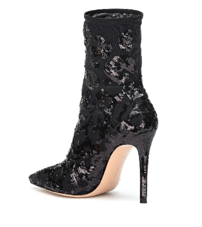 Shop Gianvito Rossi Daze Sequined Ankle Boots In Black