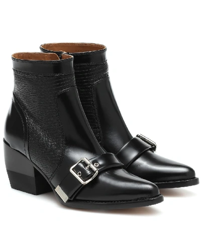 Shop Chloé Rylee Leather Ankle Boots In Black
