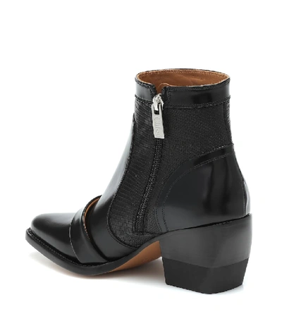 Shop Chloé Rylee Leather Ankle Boots In Black
