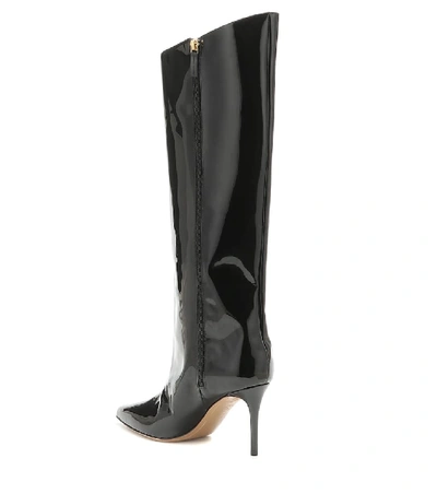 Shop Alexandre Vauthier Alex Patent Leather Knee-high Boots In Black