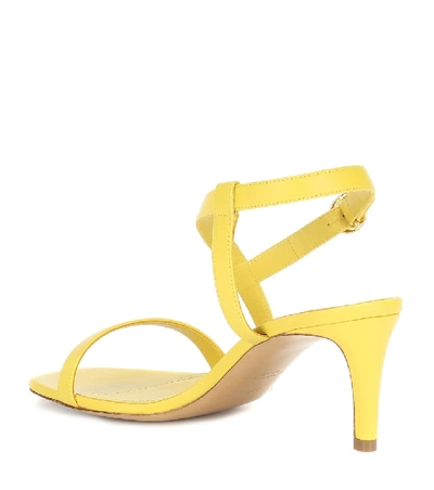 Shop Mansur Gavriel Leather Sandals In Yellow