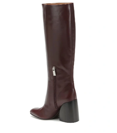 Shop Chloé Wave Leather Boots In Purple