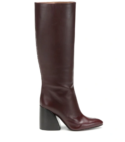Shop Chloé Wave Leather Boots In Purple