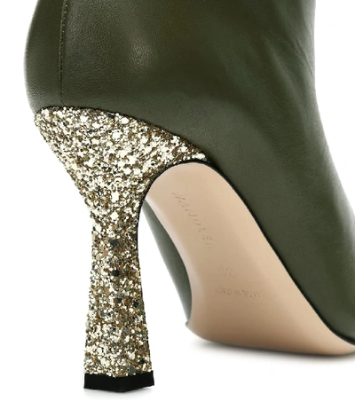 Shop Wandler Lina Embellished Leather Boots In Green