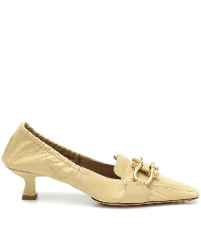 Shop Bottega Veneta Madame Leather Pumps In Beige