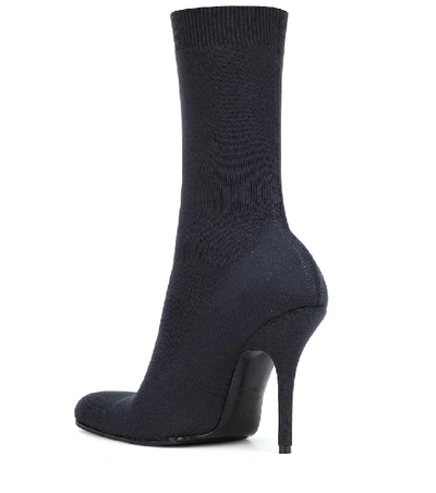 Shop Balenciaga Stretch-jersey Ankle Boots In Grey