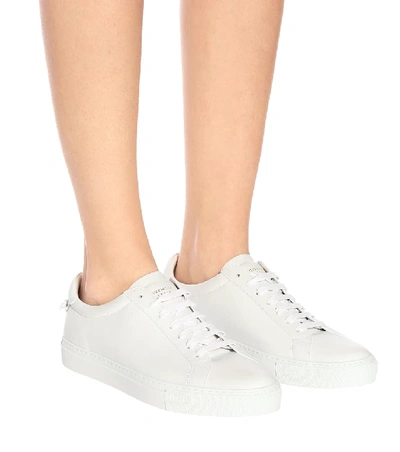 Shop Givenchy Urban Knots Leather Sneakers In White