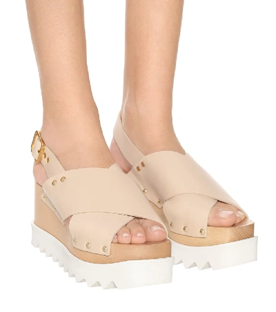 Shop Stella Mccartney Elyse Platform Sandals In Beige