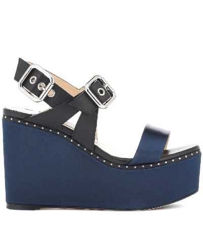 Shop Jimmy Choo Alton 100 Leather Sandals In Blue