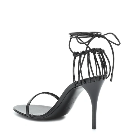 Shop Saint Laurent Lexi 90 Leather Sandals In Black