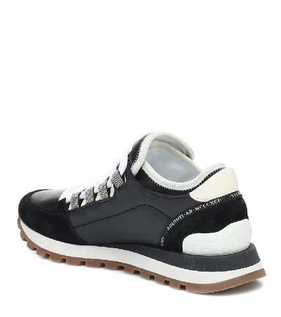 Shop Brunello Cucinelli Suede And Leather Sneakers In Black