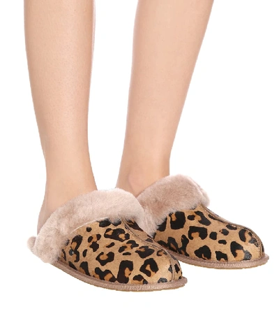 Shop Ugg Scuffette Ii Leopard-print Slippers In Brown