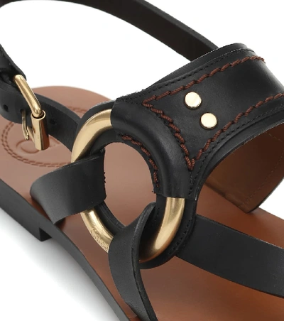 Shop Chloé Leather Sandals In Black