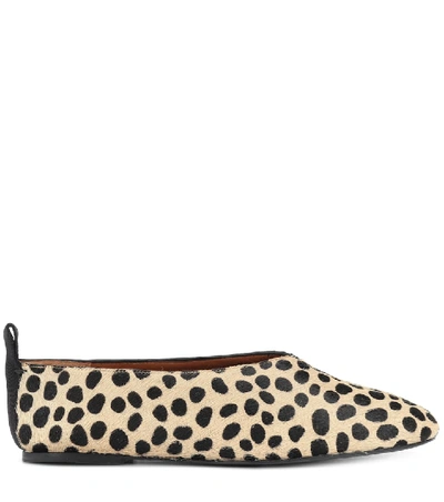 Shop Joseph Calf Hair Ballerinas In Beige