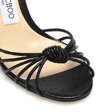 Shop Jimmy Choo Lovella 85 Leather Sandals In Black