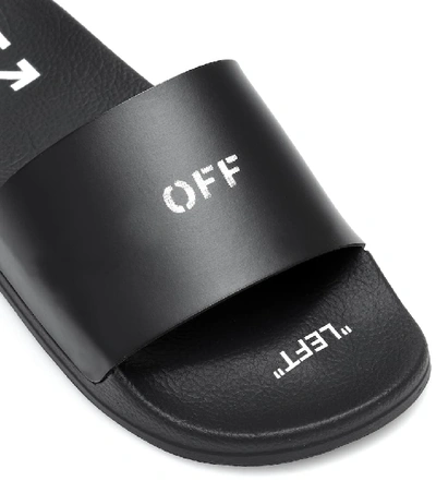 Shop Off-white Logo Rubber Slides In Black