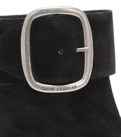 Shop Saint Laurent Joplin 50 Suede Ankle Boots In Black