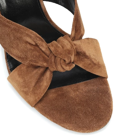 Shop Saint Laurent Loulou 100 Suede Sandals In Brown