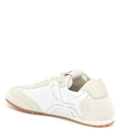 Shop Loewe Ballet Runner Leather And Suede Sneakers In White