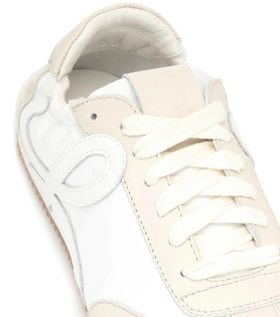 Shop Loewe Ballet Runner Leather And Suede Sneakers In White