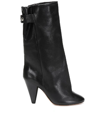 Shop Isabel Marant Lakfee Leather Ankle Boots In Black
