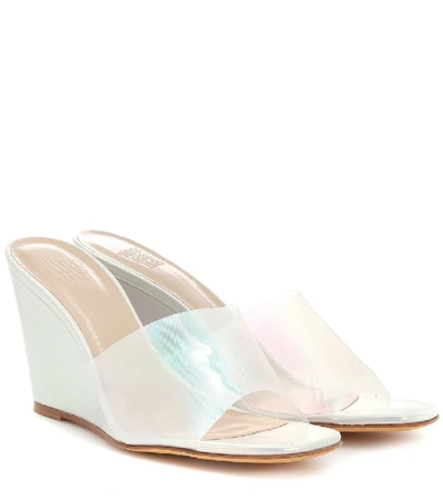 Shop Maryam Nassir Zadeh Paradise Leather Wedge Sandals In White