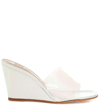 Shop Maryam Nassir Zadeh Paradise Leather Wedge Sandals In White