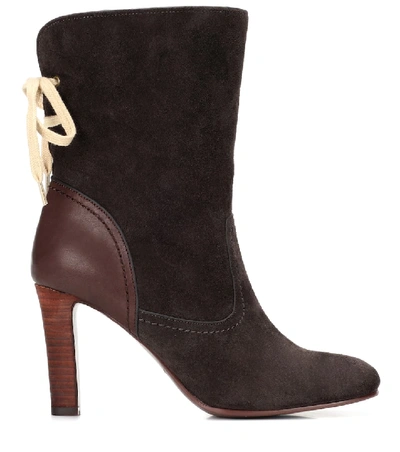 Shop See By Chloé Lara Suede Ankle Boots In Brown