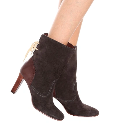Shop See By Chloé Lara Suede Ankle Boots In Brown