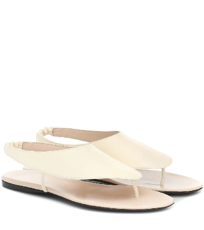 Shop The Row Ravello Leather Thong Sandals In White