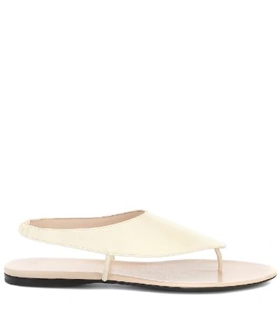 Shop The Row Ravello Leather Thong Sandals In White