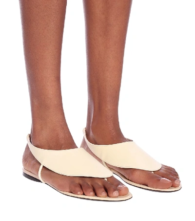 Shop The Row Ravello Leather Thong Sandals In White