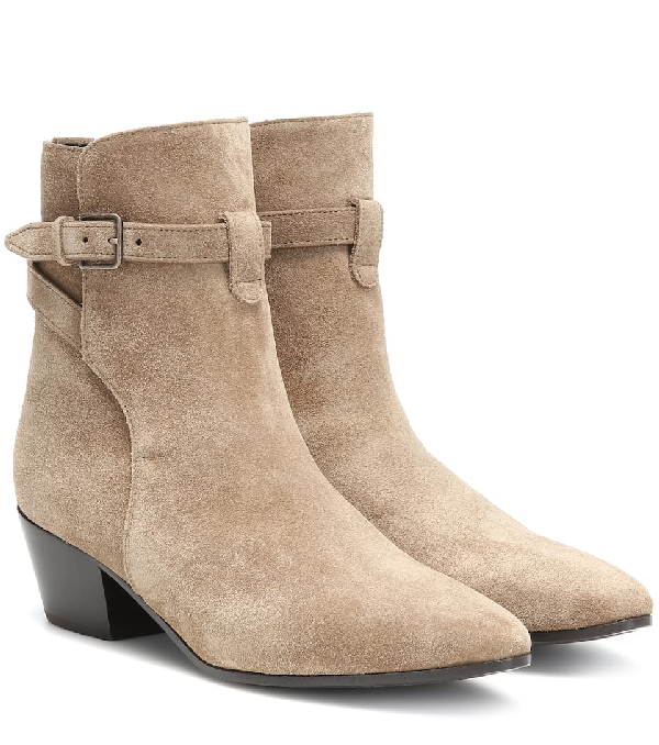 beige suede ankle boots